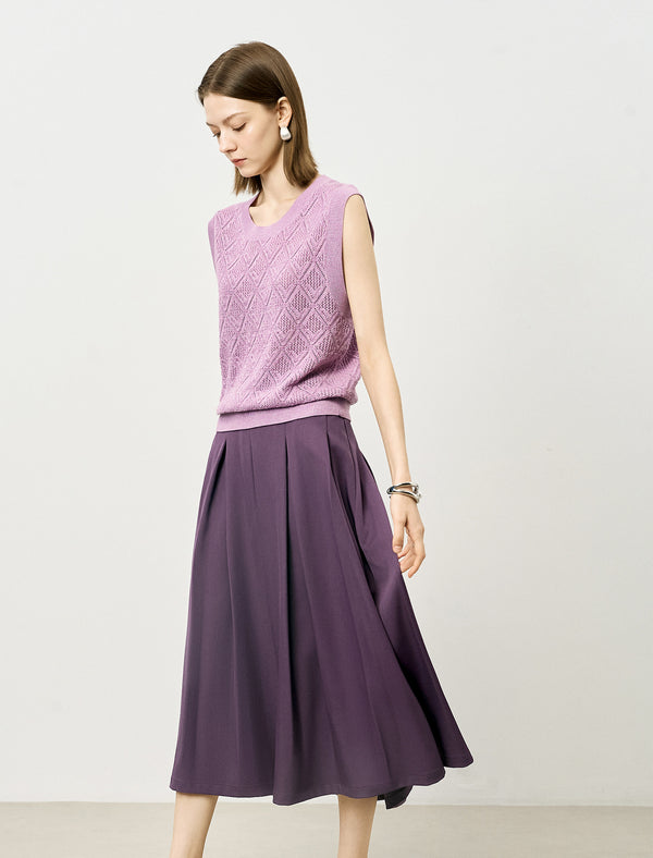 Diamond Open Knit Sleeveless Top