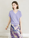 V-Neck Short Sleeve Knit Top