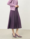 Purple Pleated Midi Skirt