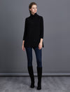 Textured Knit Relaxed Turtleneck Sweater