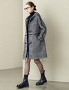 Plaid Wool-Blend Toggle Hooded Coat