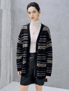 Wool Blend Fair Isle V-Neck Pocket Cardigan