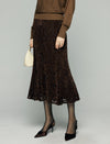 Floral Lace High-Waist Mermaid Midi Skirt