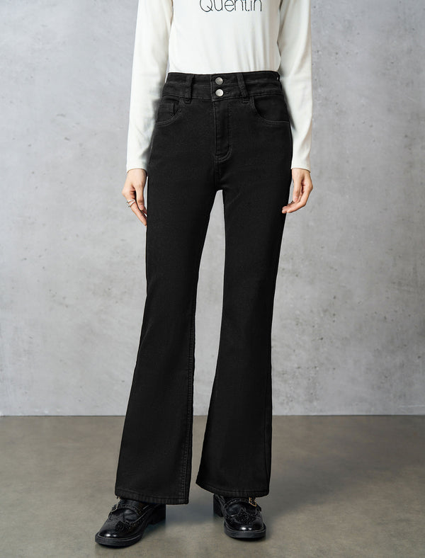 Black High-Waisted Flare Jeans