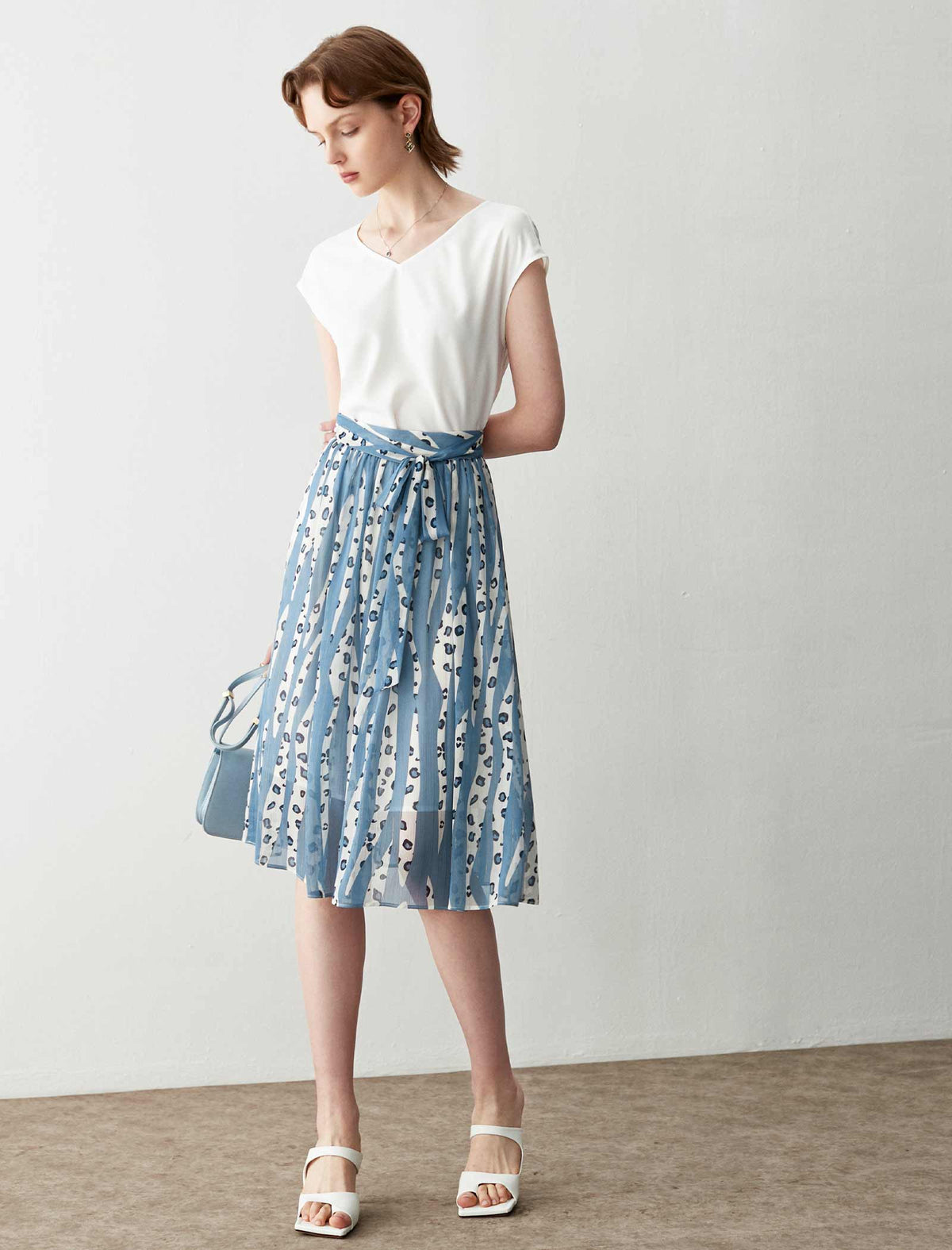 Striped Print A Line Skirt