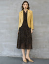 Single Button Textured Cropped Blazer