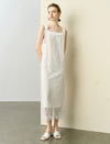 Lace Square Neck Bow Strap Slip Dress