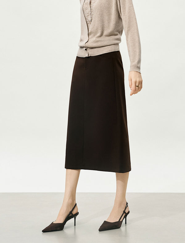 Back Slit Midi Pencil Skirt