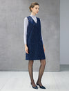 Wool Blend Beaded V-Neck Sleeveless Shift Dress