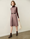 Plaid Crewneck Sleeveless Dress