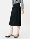 Black Slim Fit Professional A-Line Midi Skirt