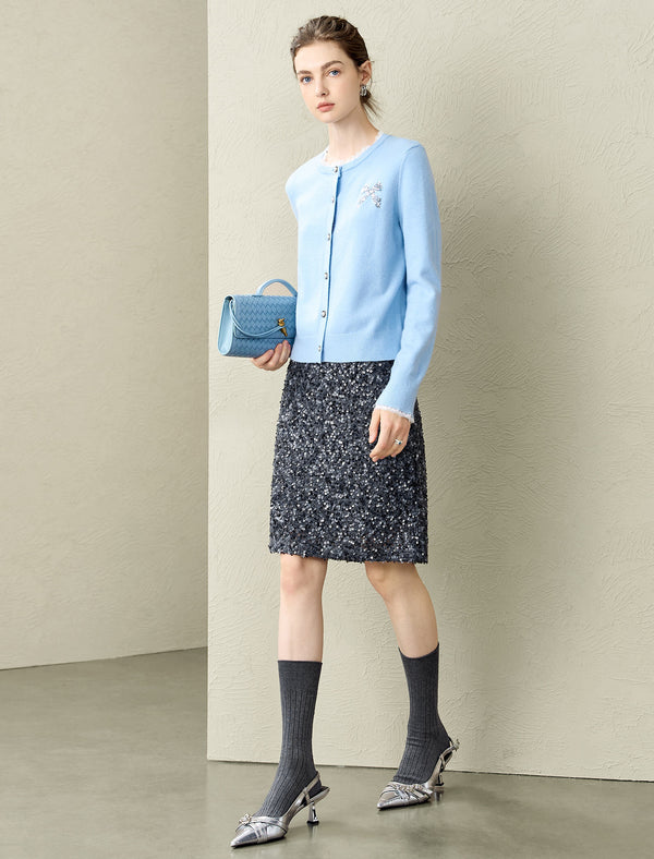 Sequin A-Line Mini Skirt