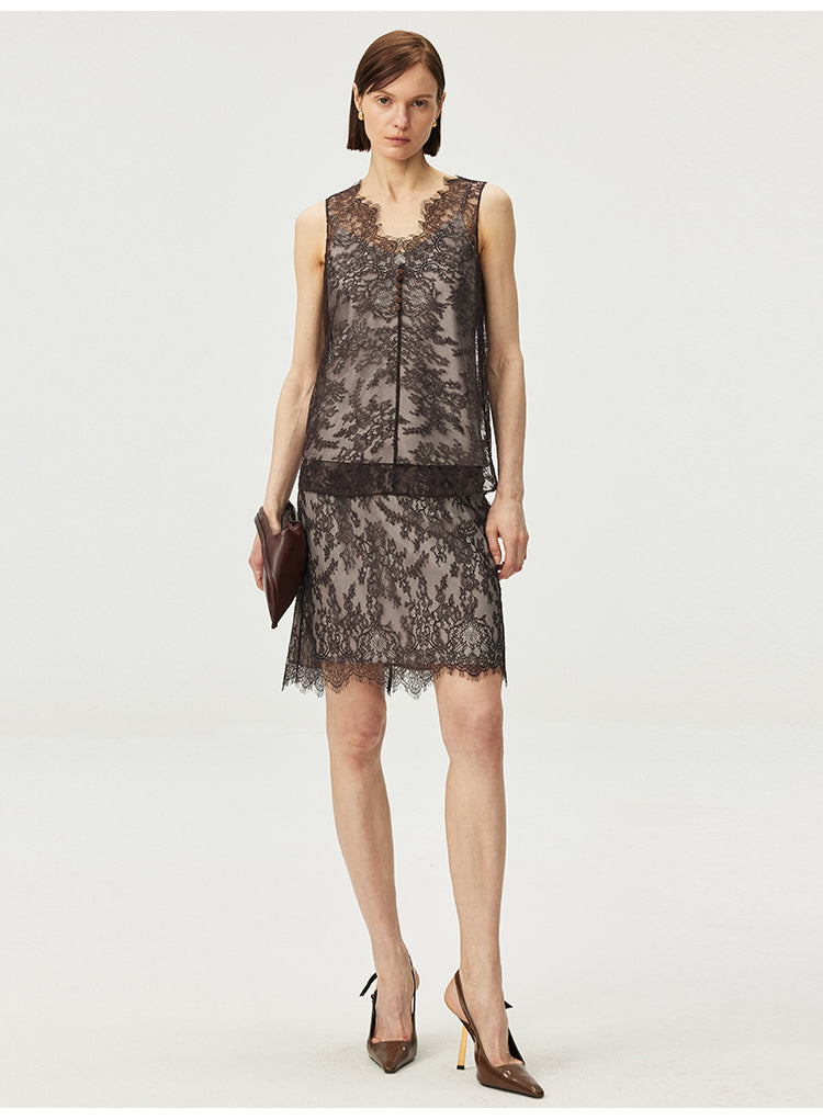 Sheer Lace Sleeveless Top