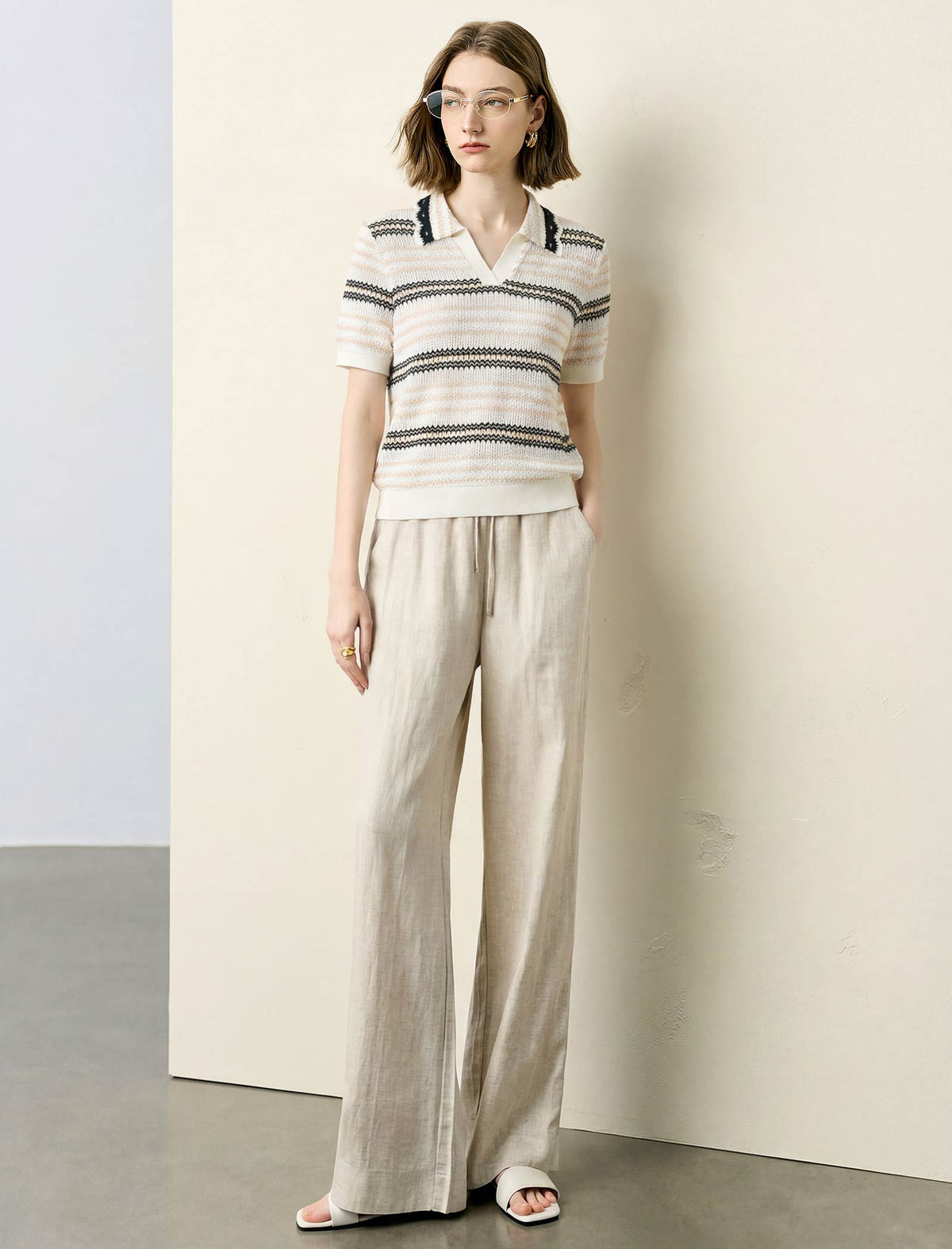 The Effortless Pointelle Stripe Polo