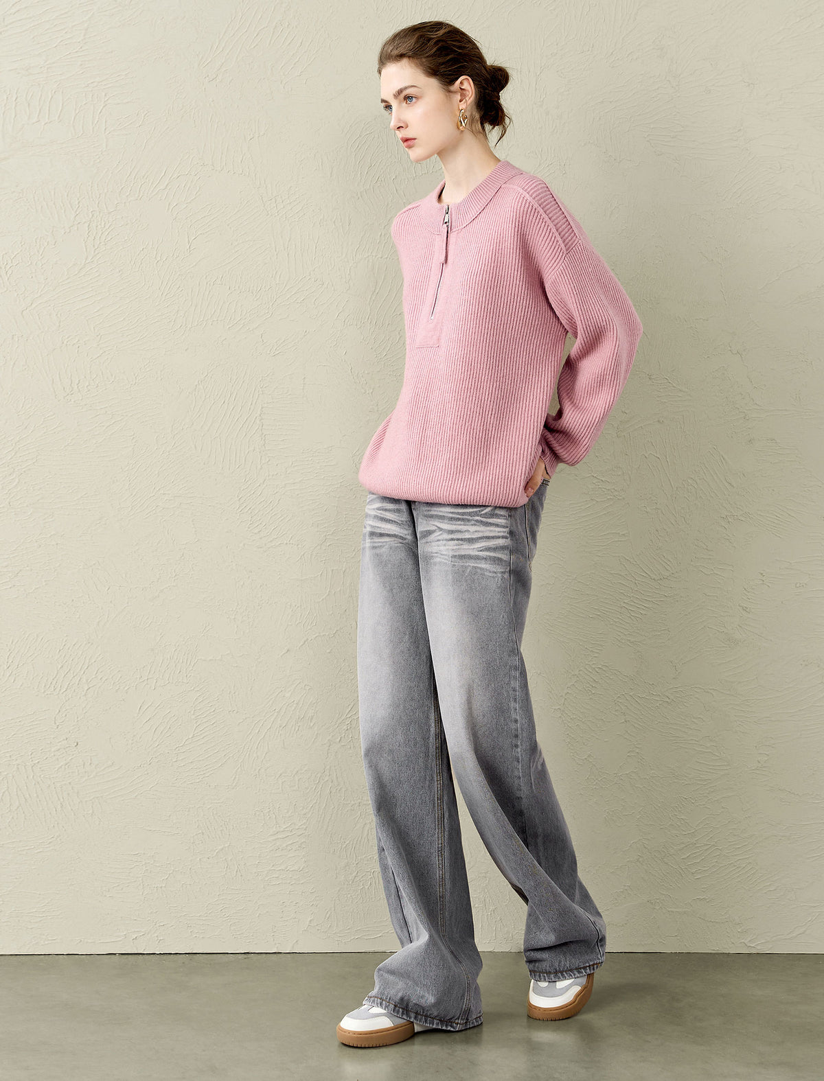 Grey Wide-Leg Jeans