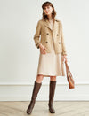 Wool Blend Plaid Notched-Lapel Double-Breasted Blazer