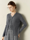 Knit Cardigan and Vest Two-Piece Set