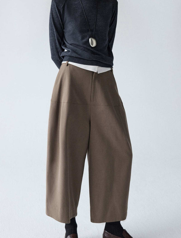 Wool-Blend Wide-Leg Culottes