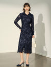 Navy Blue Lace Shirt Dress