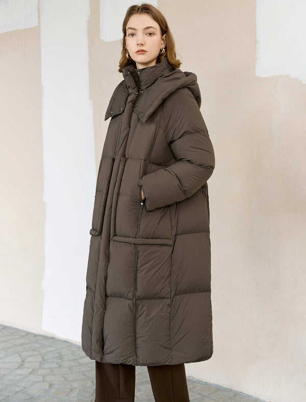 Removable Hooded Long Down Coat