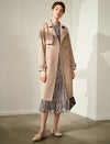 Collared Double-Breasted Belted Relaxed Trench Coat