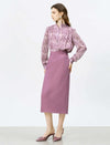 Mauve Pink Watercolor Print Blouse