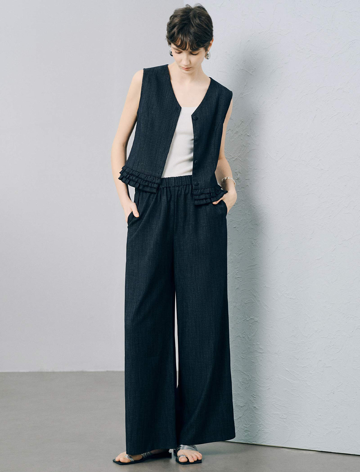 Dark Denim Wide Leg Pants