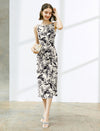 Sleeveless Floral Print Midi Dress