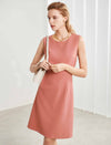 Solid Sheath Sleeveless Dress