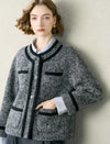 Tweed Wool-Blend Contrast Trim Jacket