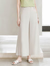 Beige High Waist Wide Leg Cropped Pants