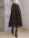Lace Pleated Midi Skirt