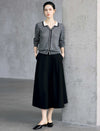 Color Block V Neck Sequin Knit Cardigan