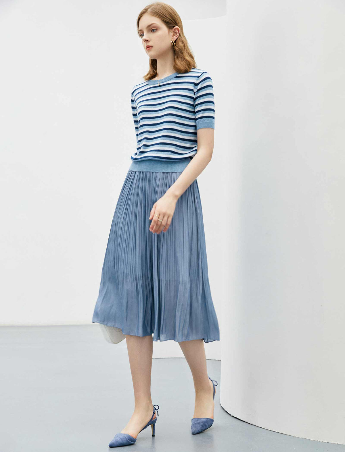 Minimal Pleated A-Line Skirt
