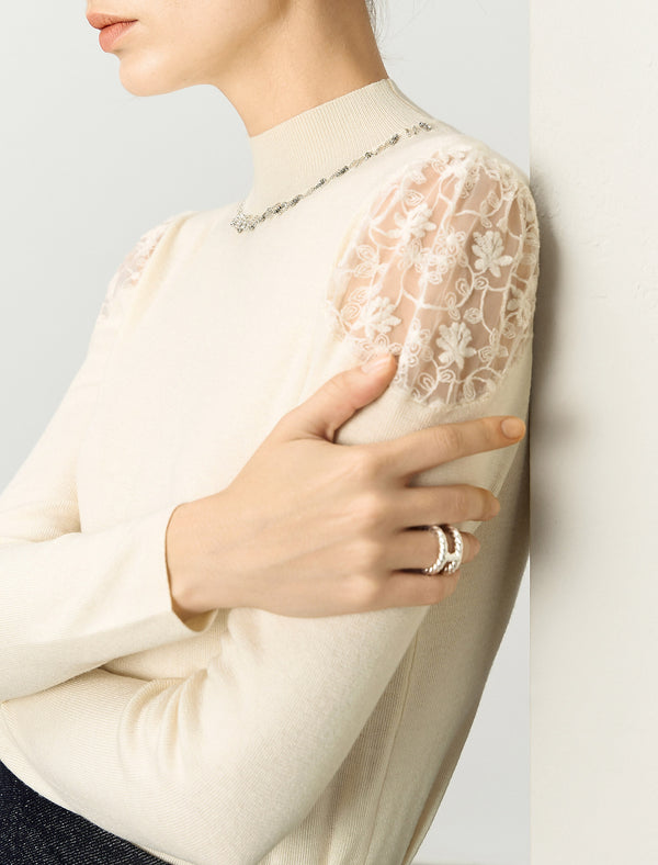 High Neck Slim Fit Base Knit Top