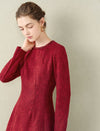 Burgundy Lace Long-Sleeve Dress
