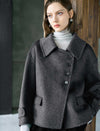 Asymmetric Button Wool-Blend Jacket