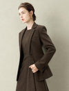 Brown Wool-Blend Blazer