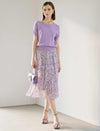 Floral Chiffon Pleated A-Line Skirt