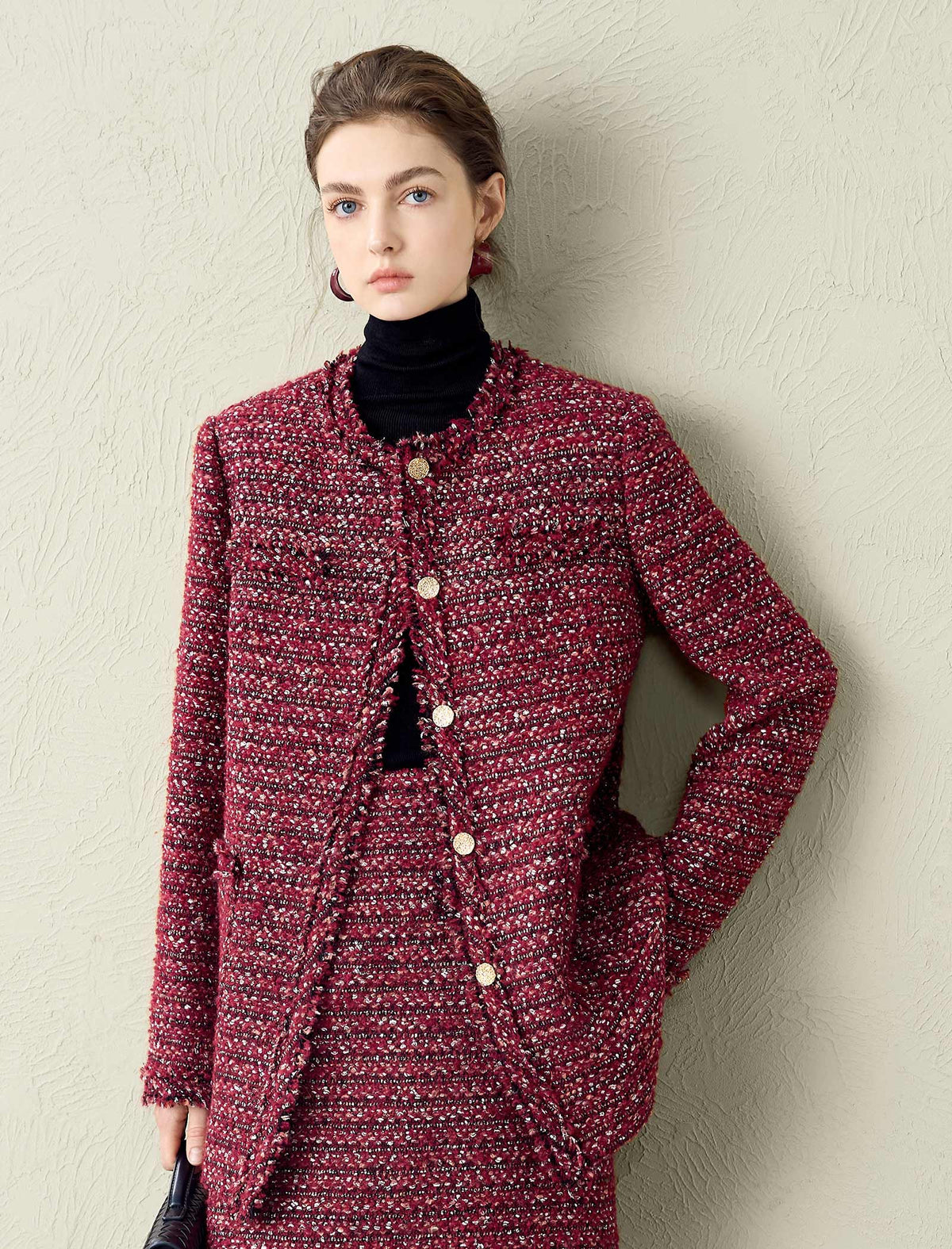 Burgundy Tweed Jacket