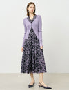 Scalloped Edge Ribbed Knit Cardigan