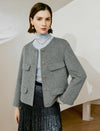 Wool Decorative Pockets Cropped Coats