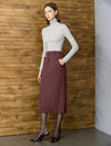 Straight Midi Skirt with Button Detail