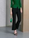 Black Slim Bootcut Close-Fit Ankle-Length Trousers