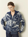 Patterned Zip-Up Knit Cardigan