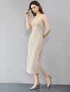 Luxury Lace Trim Slip Evening Dress