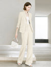 High‑Waist Jacquard Wide‑Leg Trousers