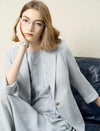 Light Grey 3/4 Sleeve Blazer