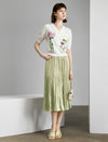 Floral V-Neck Short Sleeve Knit Cardigan