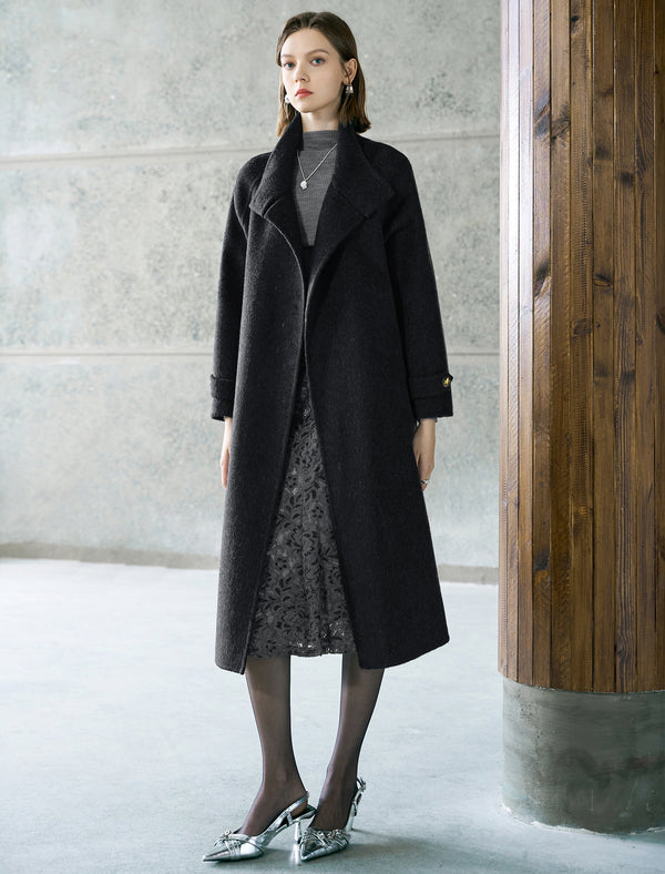 Wool-Blend Belted Coat